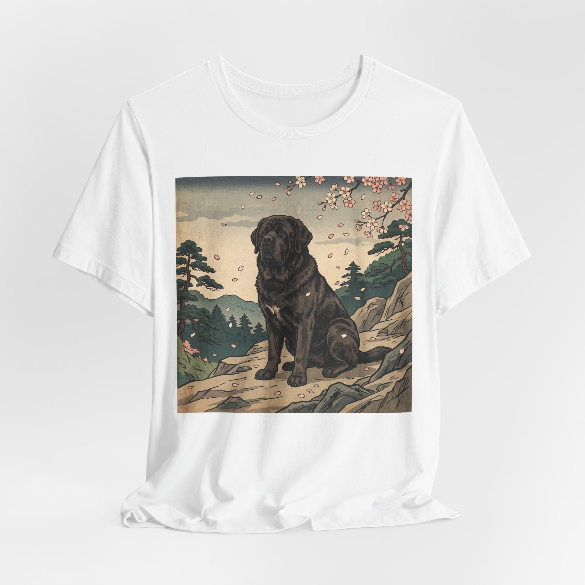 Ukiyo-e Newfoundland T-Shirt — Cherry Blossom Summit Art Print