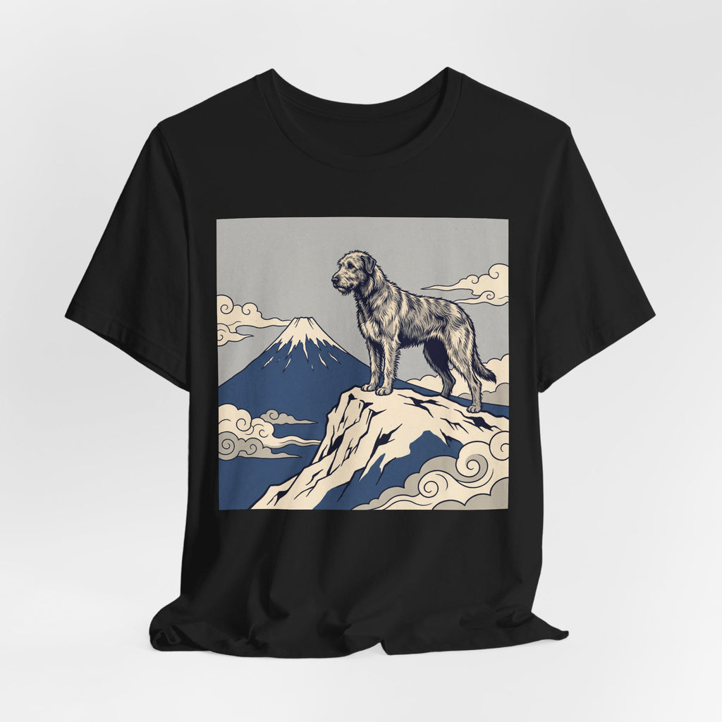 Hokusai Style Irish Wolfhound T-Shirt — Mountain Blue Clouds Art Print