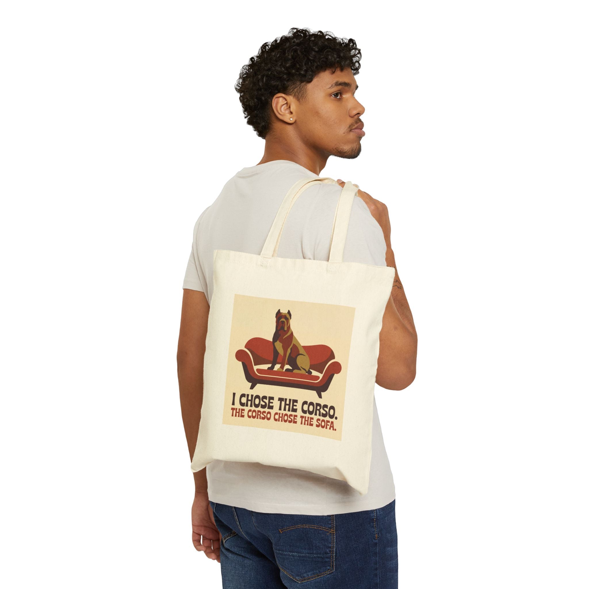 Cane Corso Tote Bag – I Chose The Corso Vintage Print – lifestyle view