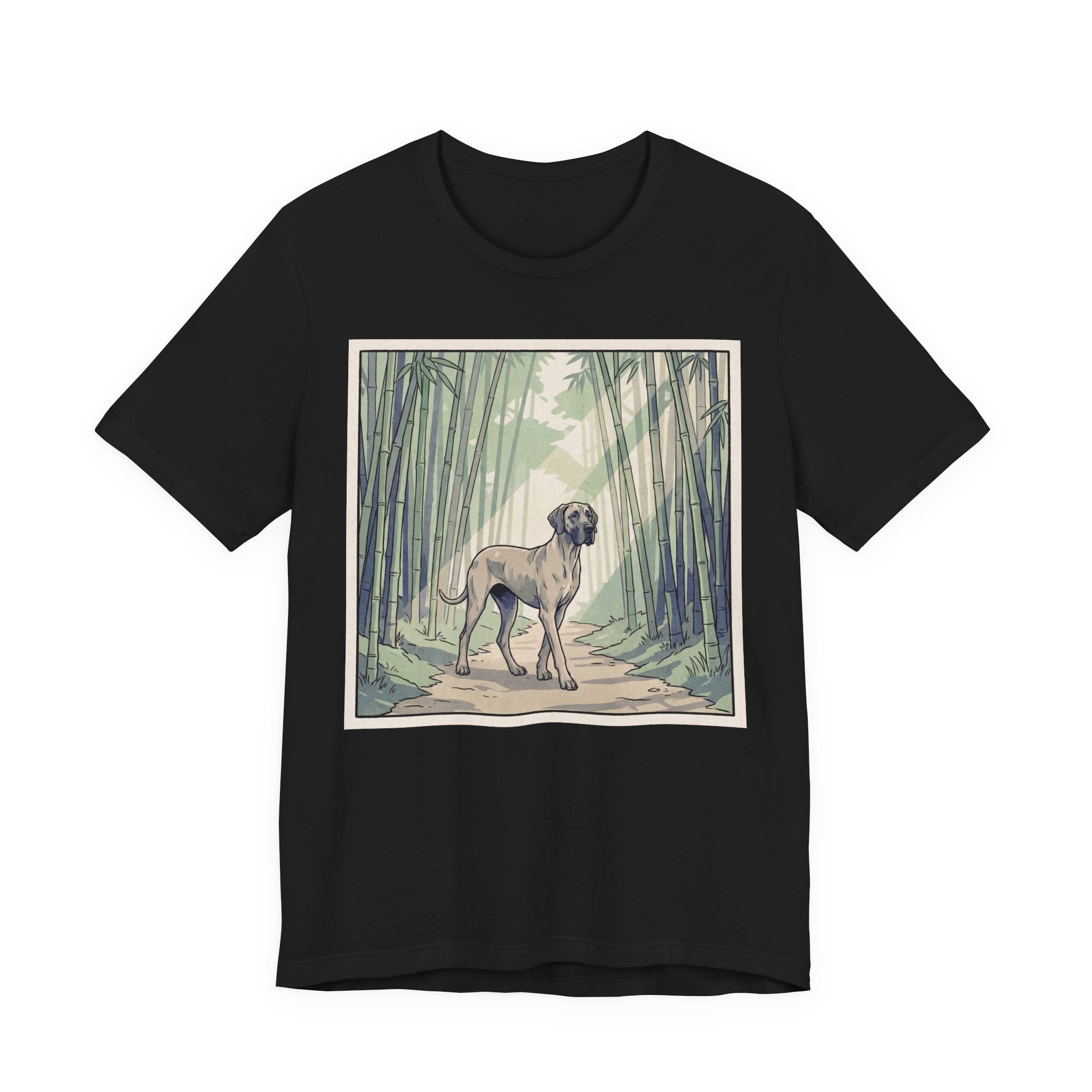 Hiroshige Style Great Dane T-Shirt — Bamboo Forest Art Print
