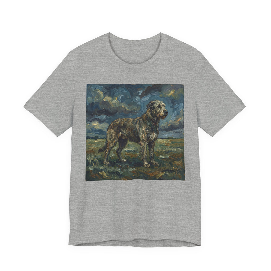 Van Gogh Style Irish Wolfhound T-Shirt — Stormy Moorland Art Print