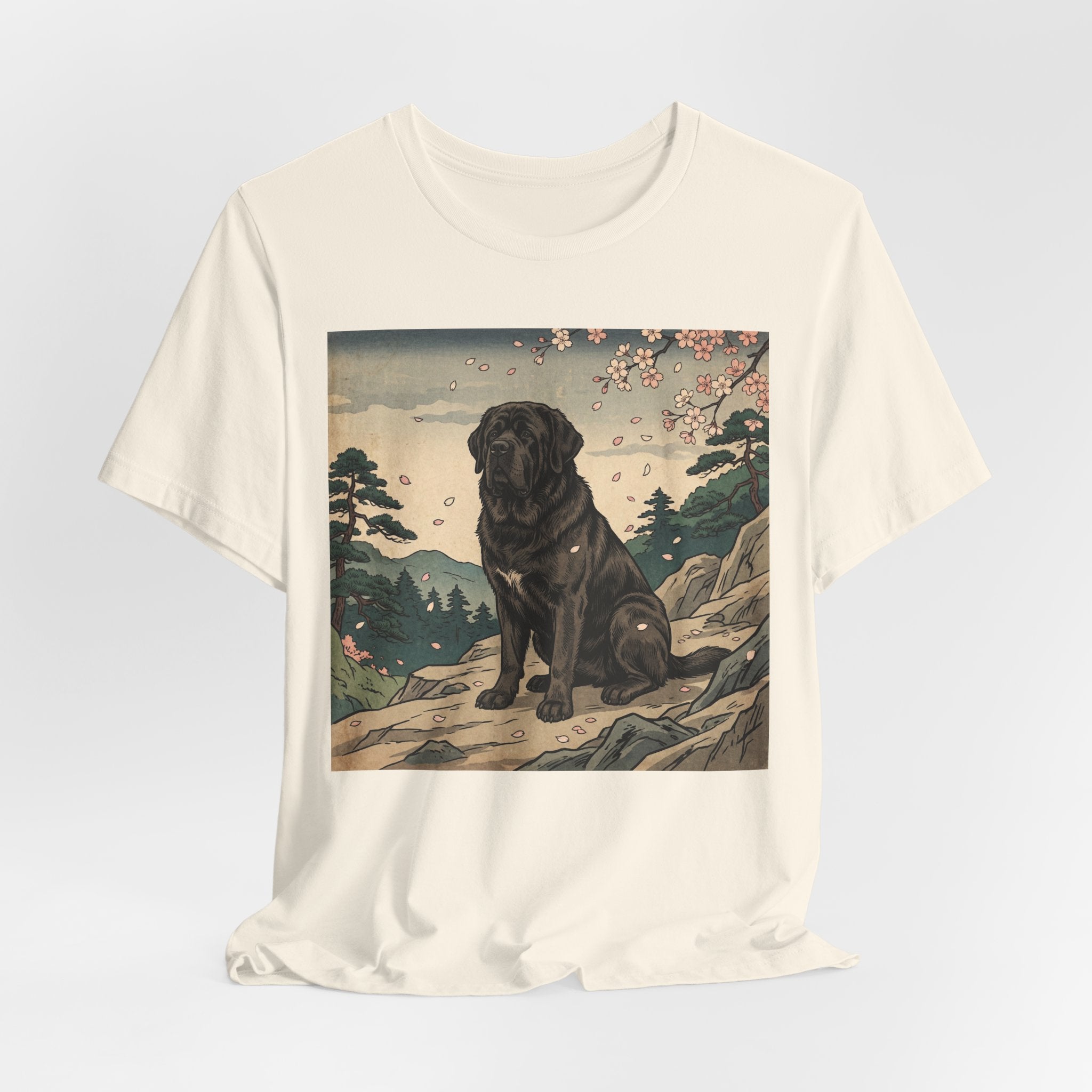 Ukiyo-e Newfoundland T-Shirt — Cherry Blossom Summit Art Print