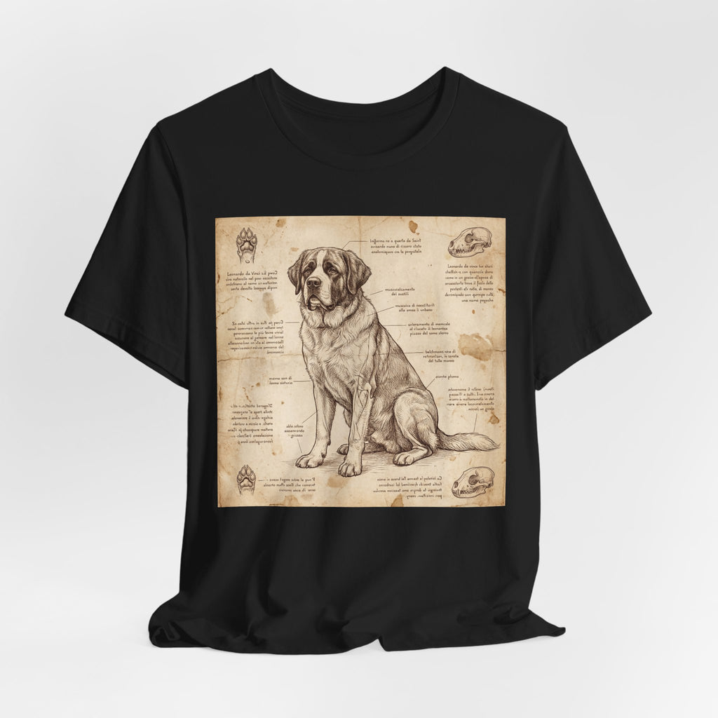Da Vinci Style Saint Bernard T-Shirt — Anatomical Blueprint Art Print