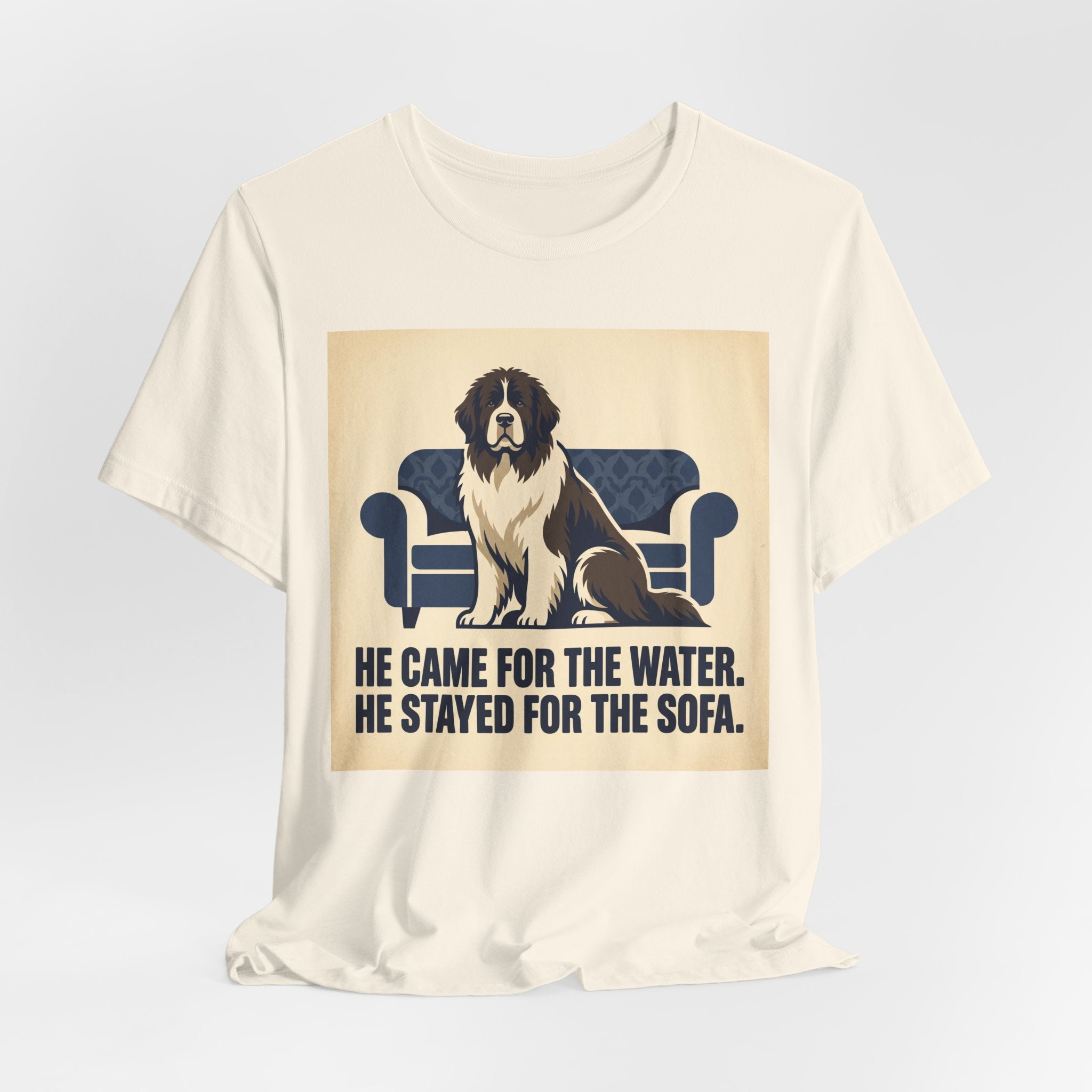 Newfoundland Vintage Retro Art T-Shirt | Classic Sofa Navy Tones