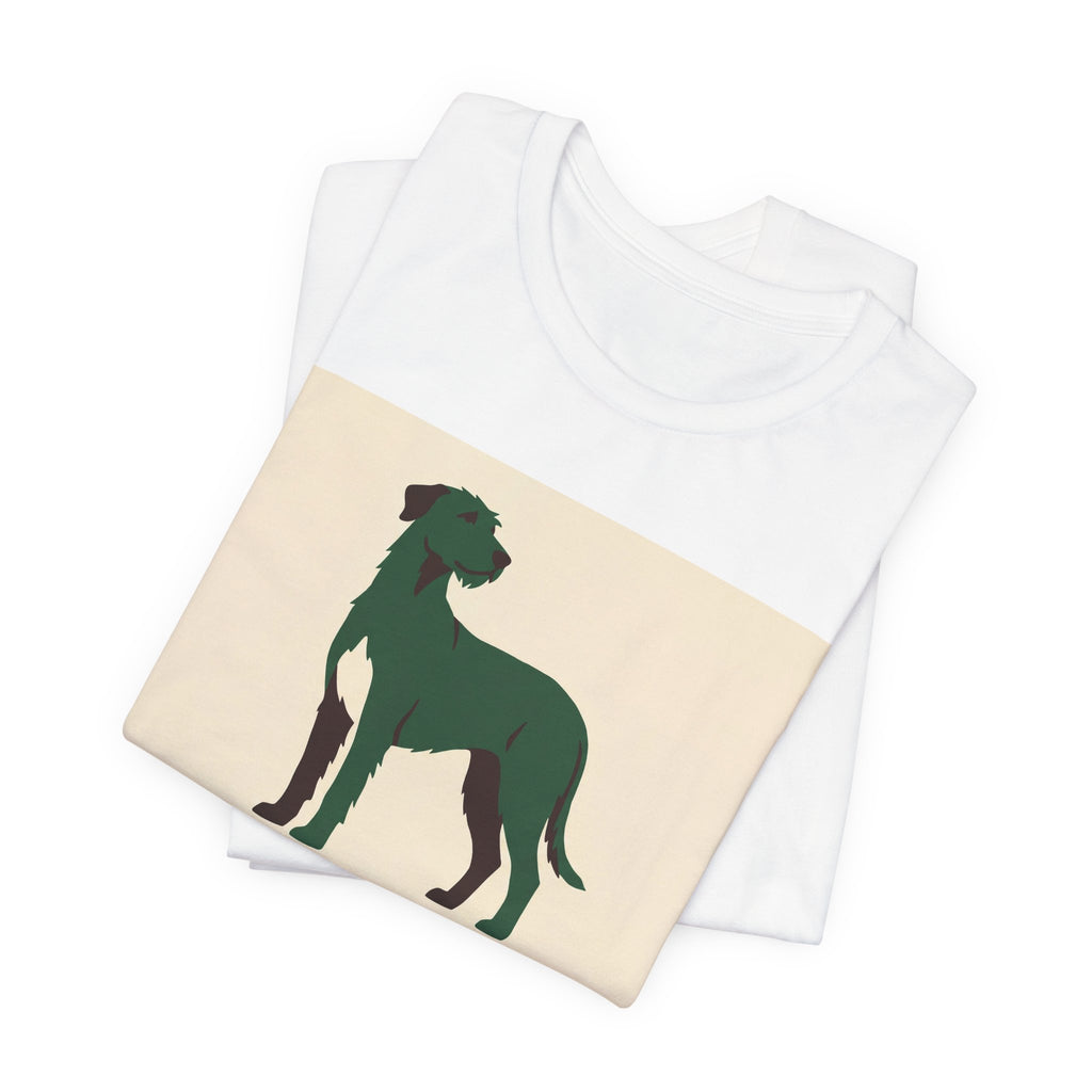 Irish Wolfhound Vintage Retro Art T-Shirt | Forest Green Silhouette