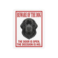 Beware of Newfoundland Metal Sign – Black Portrait Aluminum Wall Sign