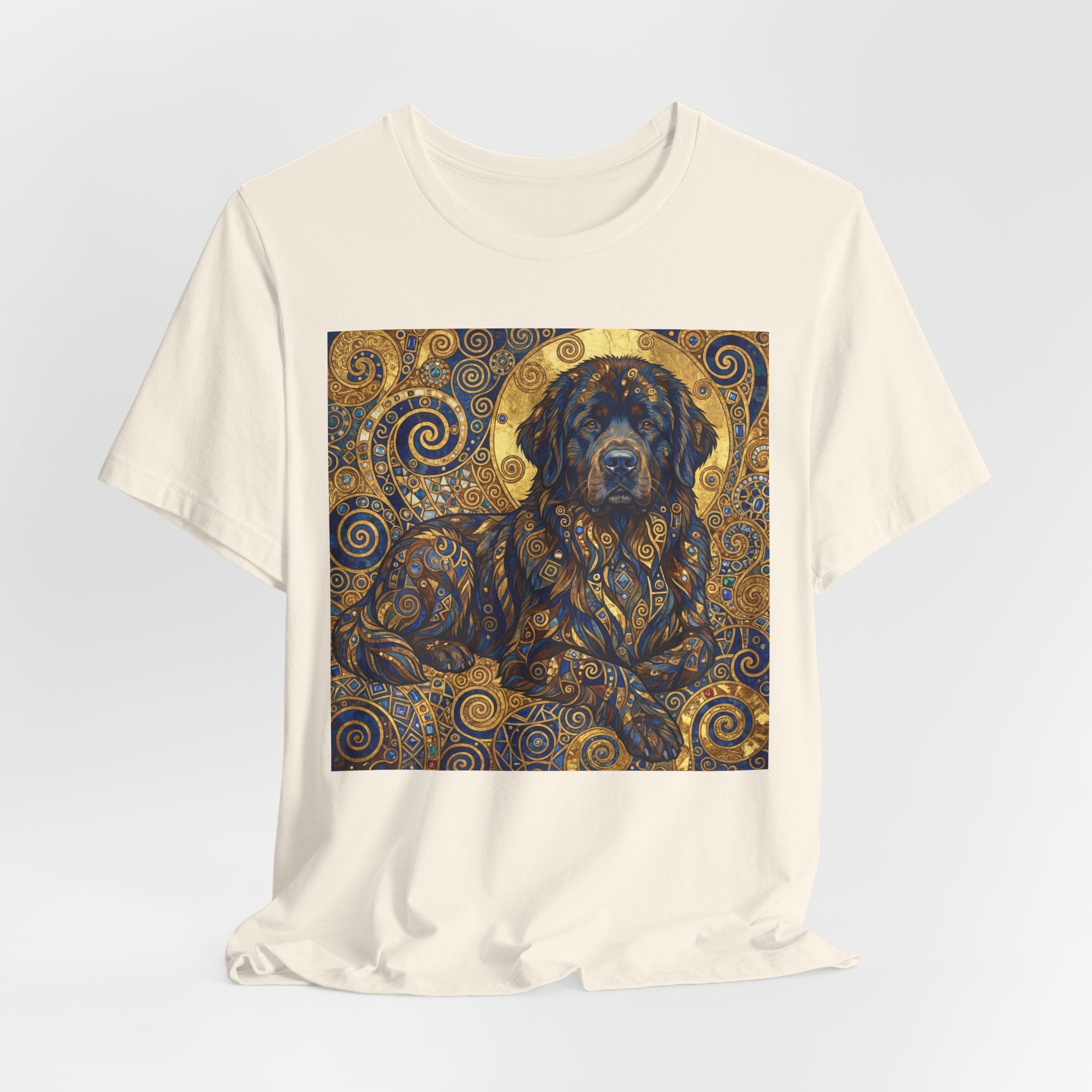 Klimt Style Newfoundland T-Shirt — Gold Spiral Art Print