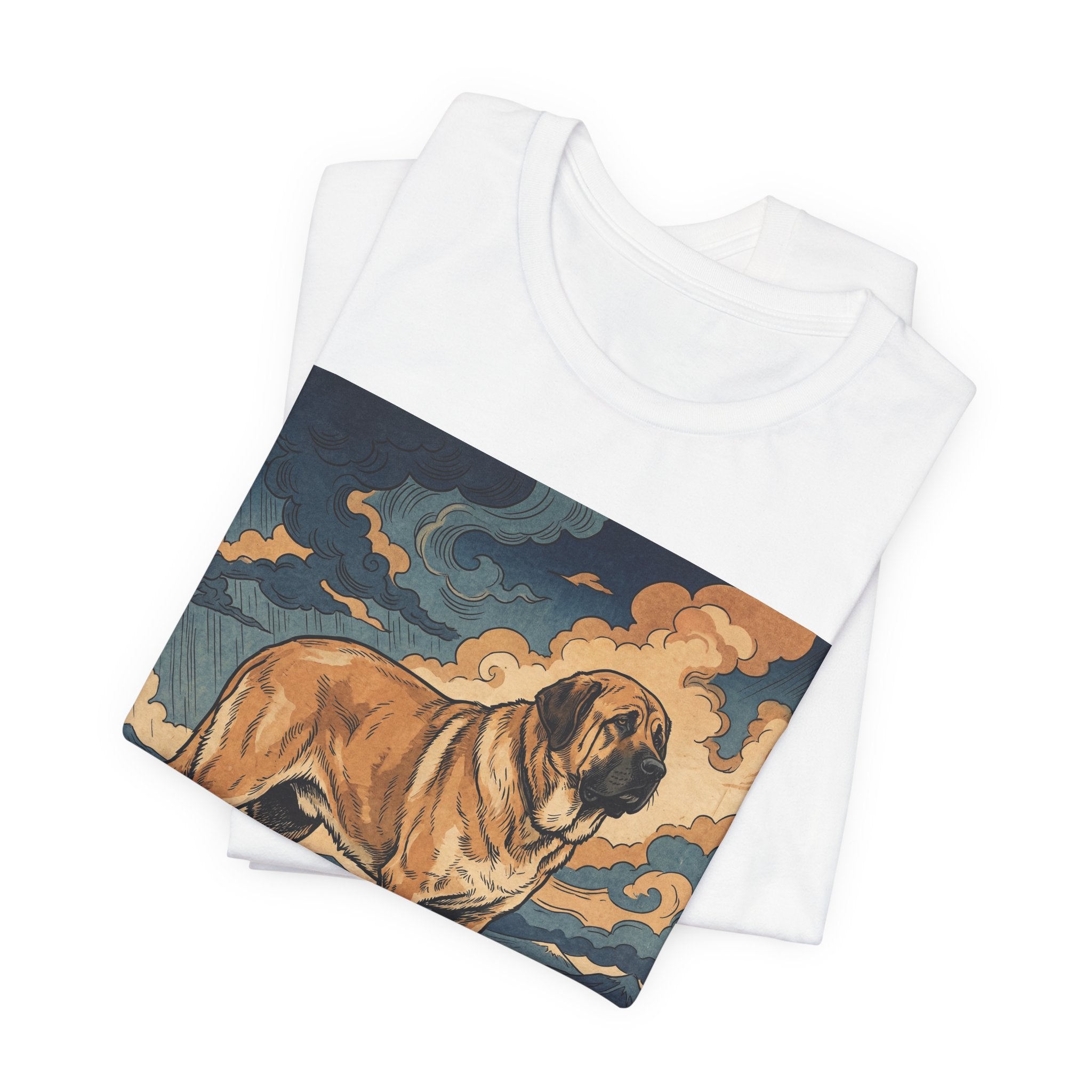 Hiroshige Style Spanish Mastiff T-Shirt — Stormy Plains Vista Art Print