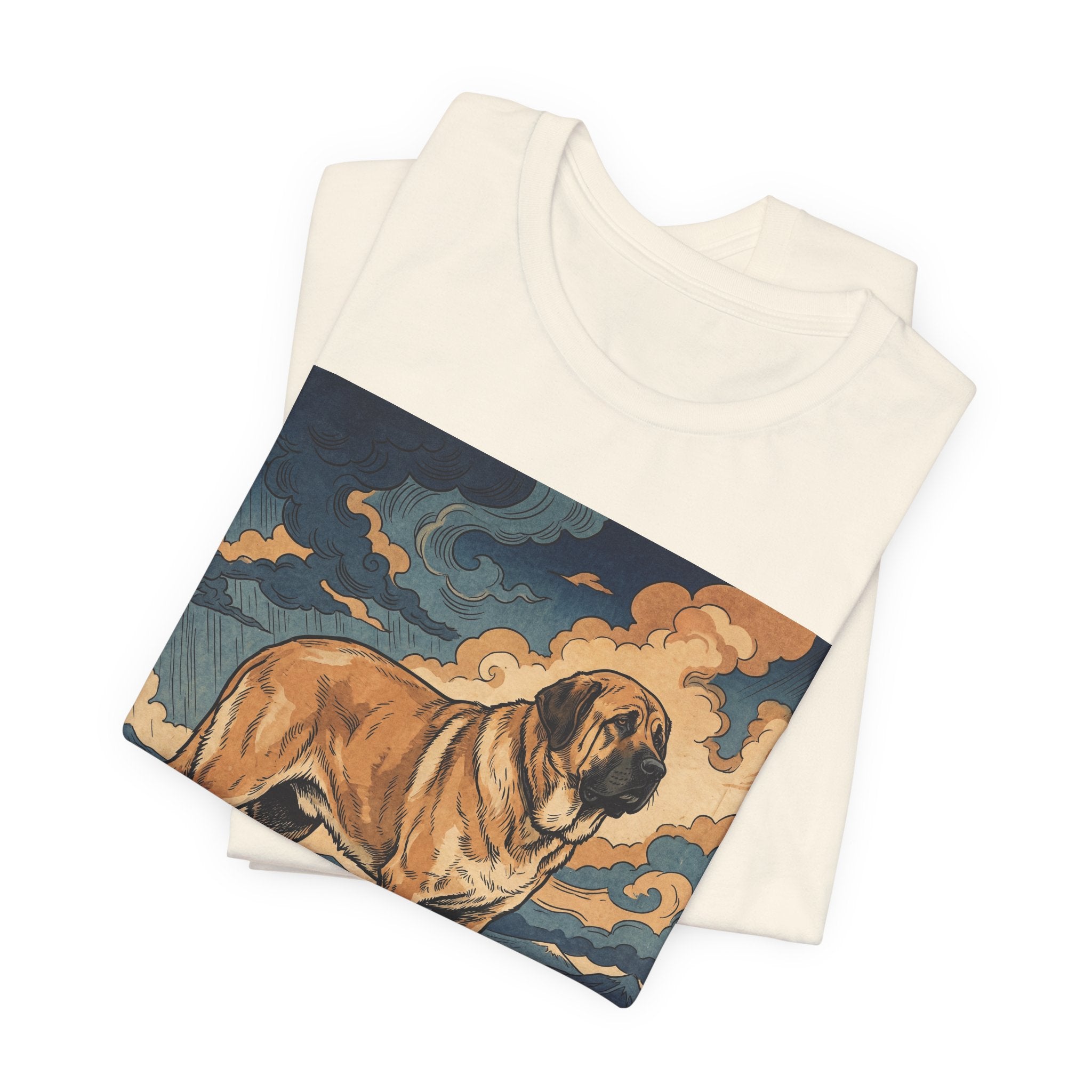 Hiroshige Style Spanish Mastiff T-Shirt — Stormy Plains Vista Art Print
