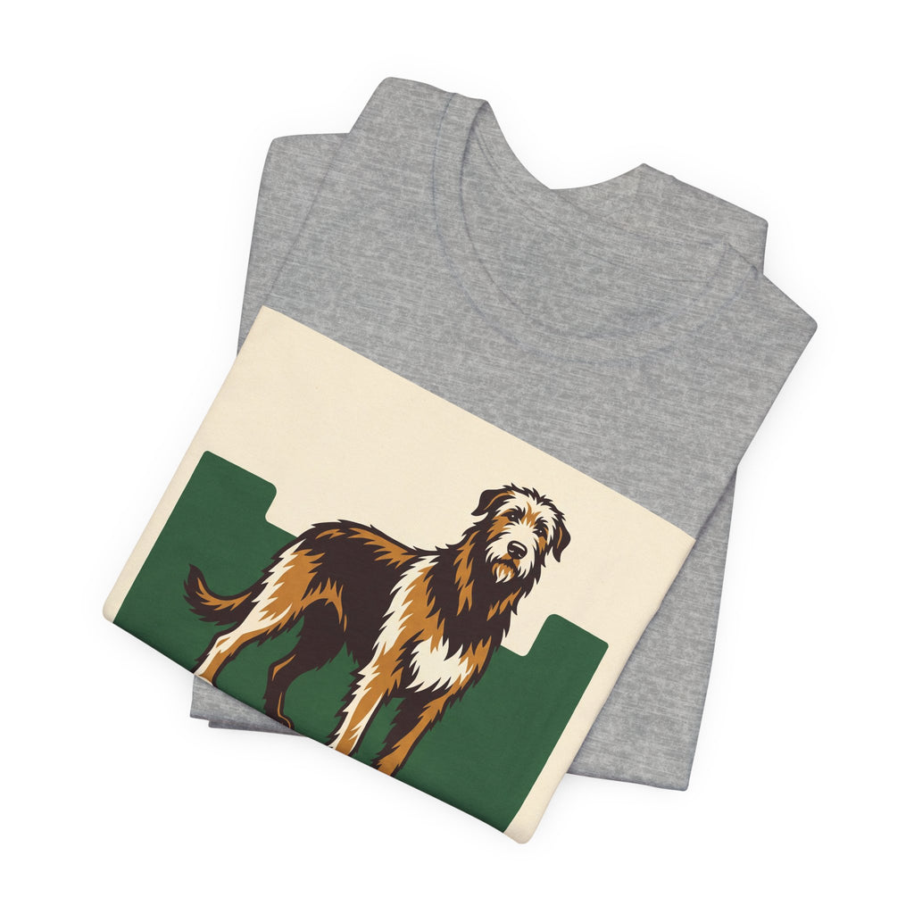 Irish Wolfhound Vintage Retro Art T-Shirt | Bold Green Heritage Style