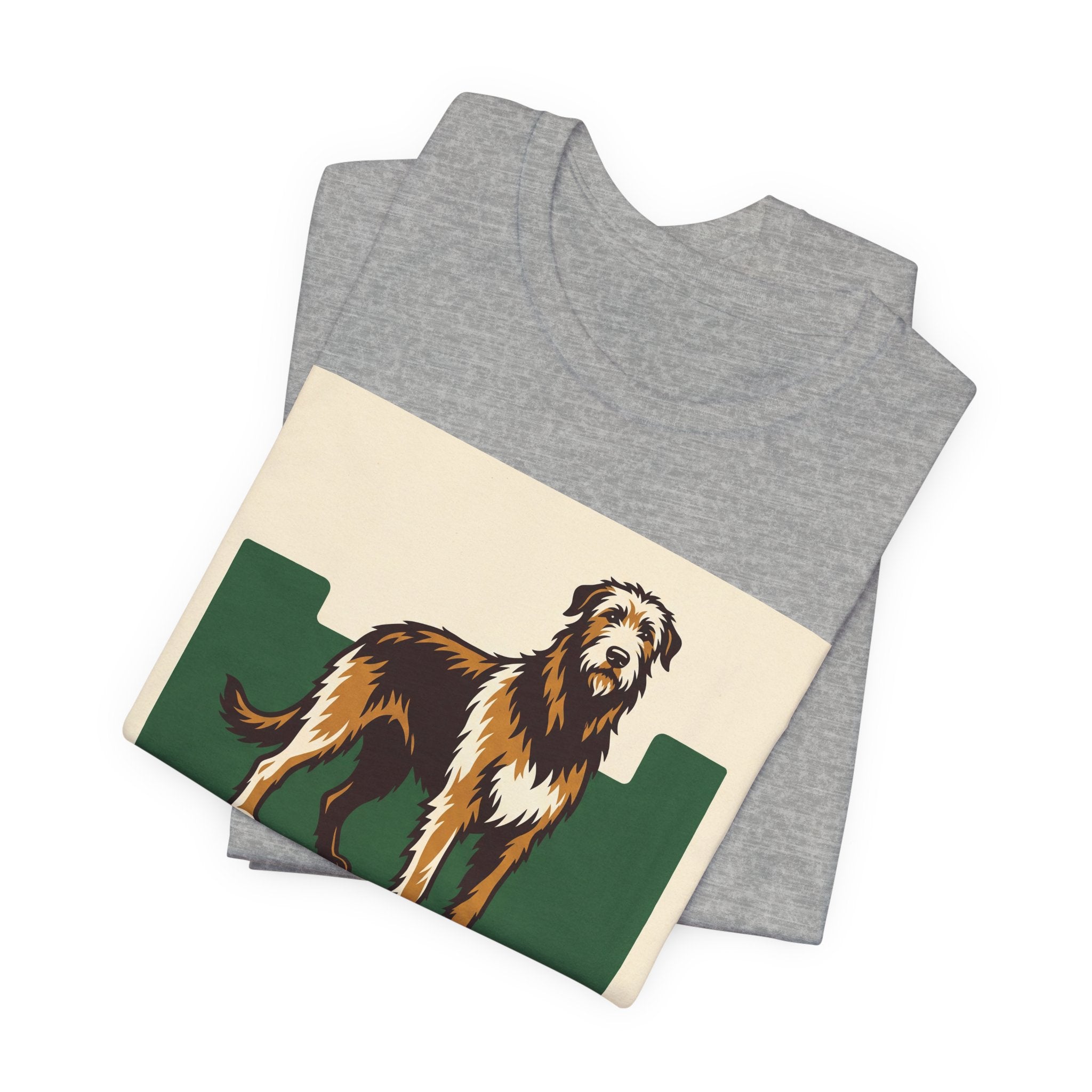Irish Wolfhound Vintage Retro Art T-Shirt | Bold Green Heritage Style