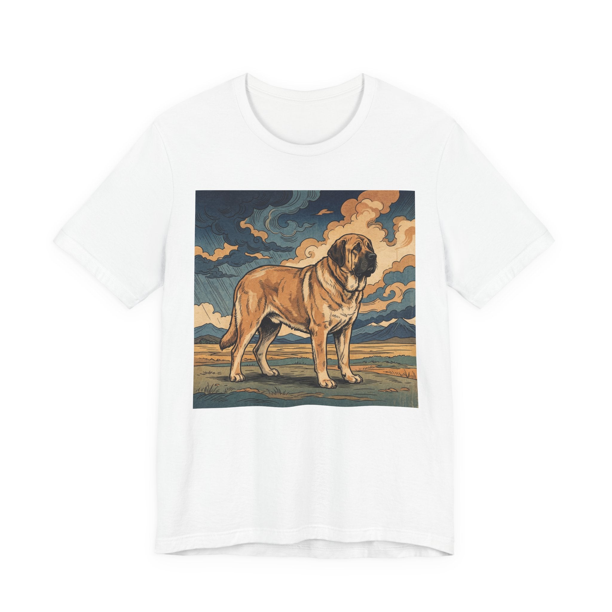 Hiroshige Style Spanish Mastiff T-Shirt — Stormy Plains Vista Art Print