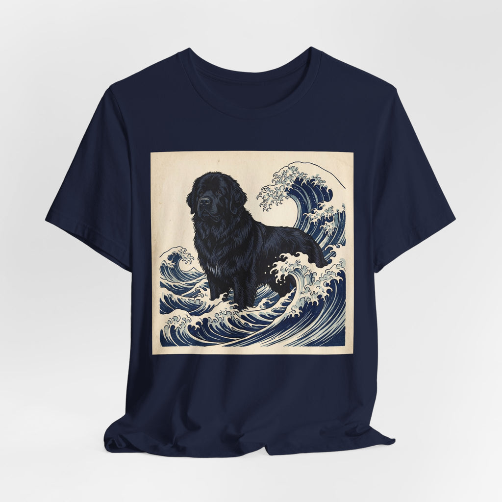 Hokusai Style Newfoundland T-Shirt — Crashing Wave Art Print