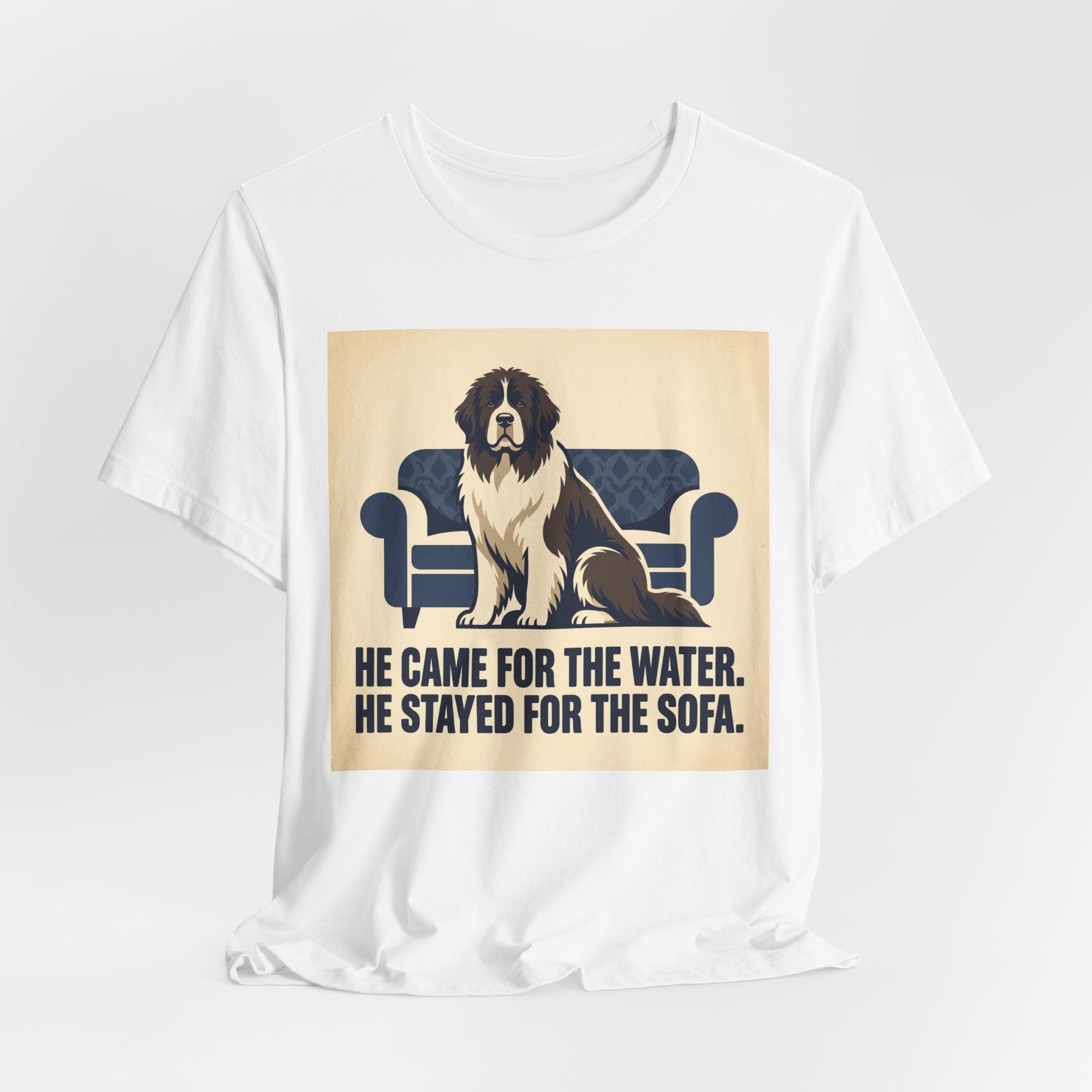 Newfoundland Vintage Retro Art T-Shirt | Classic Sofa Navy Tones
