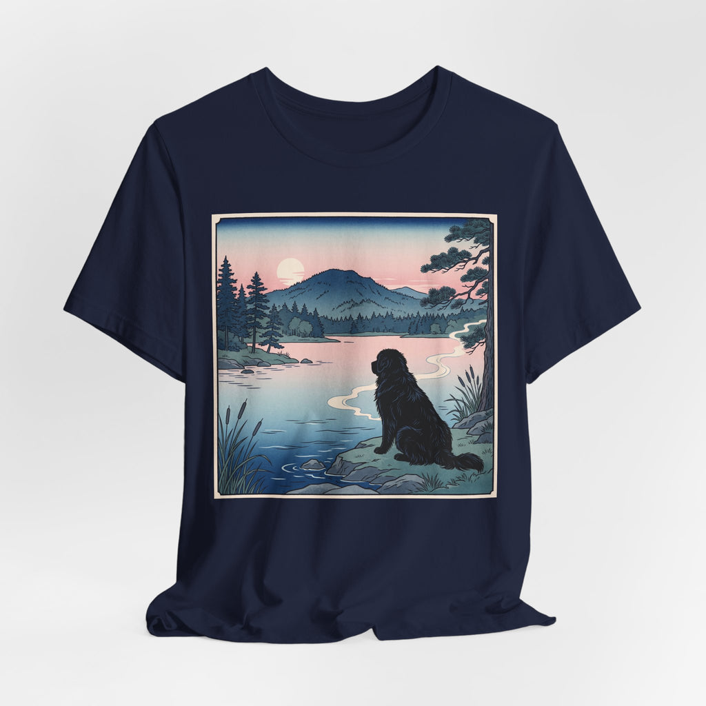 Hiroshige Style Newfoundland T-Shirt — Lakeside Dusk Art Print