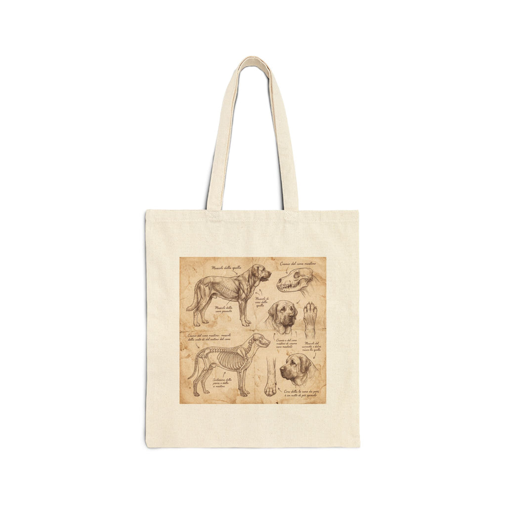 Anatomical Mastiff Tote Bag – Italian Sketch Study Art Print – side view