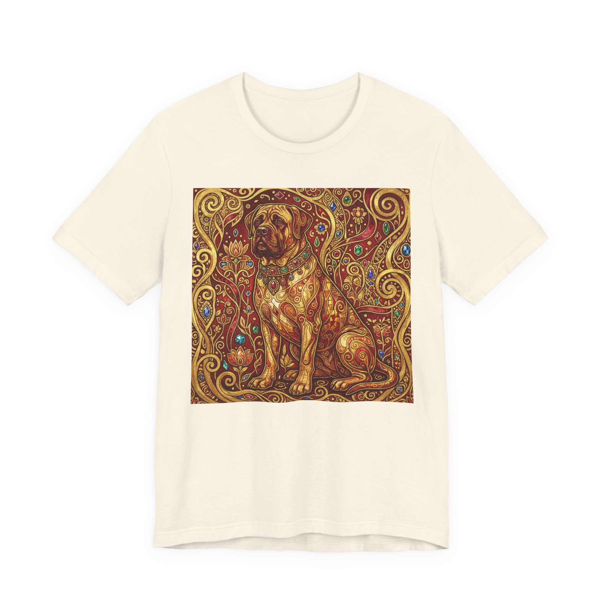 Klimt Style Mastiff T-Shirt — Gold Jeweled Ornamental Art Print