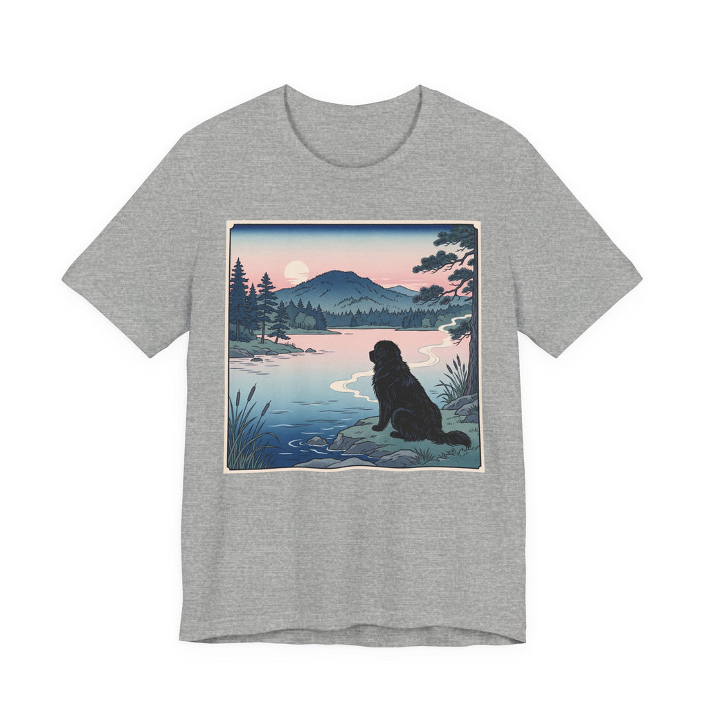 Hiroshige Style Newfoundland T-Shirt — Lakeside Dusk Art Print