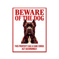 Beware of Cane Corso Sign – Bold Red Warning Outdoor Vinyl Decal – side view