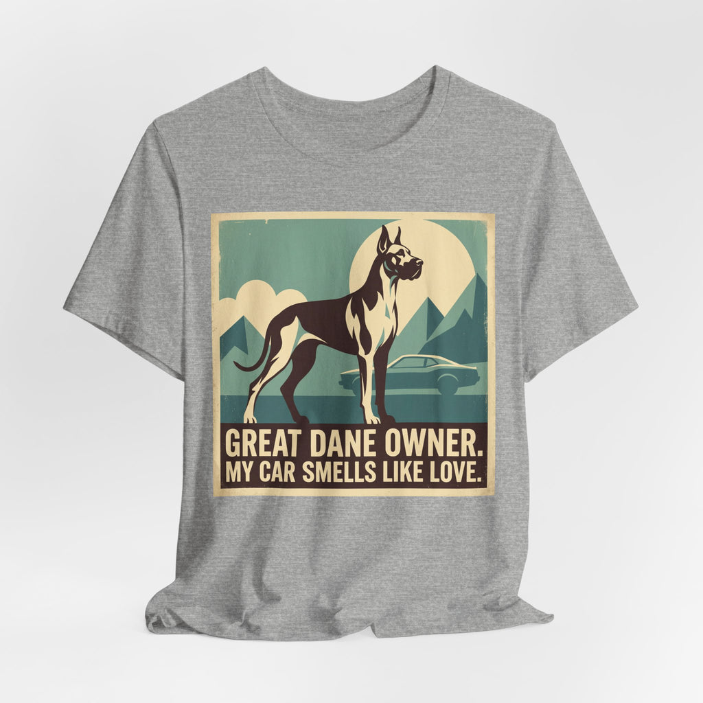 Great Dane Vintage Retro Art T-Shirt | Teal Mountain Silhouette
