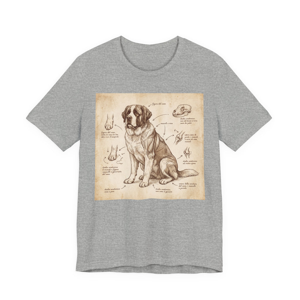 Da Vinci Style Saint Bernard T-Shirt — Anatomical Sketch Art Print