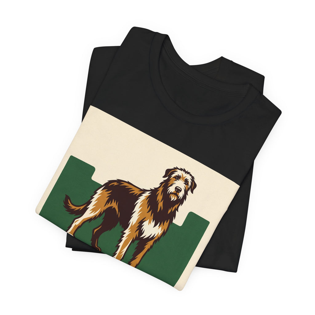 Irish Wolfhound Vintage Retro Art T-Shirt | Bold Green Heritage Style
