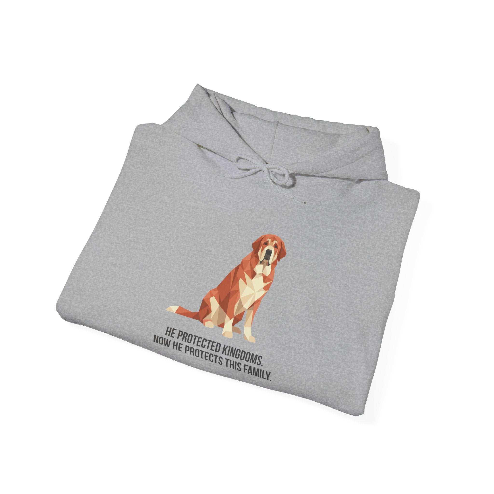 Spanish Mastiff Low Poly Hoodie — Ochre & Rust Geometric Art Print