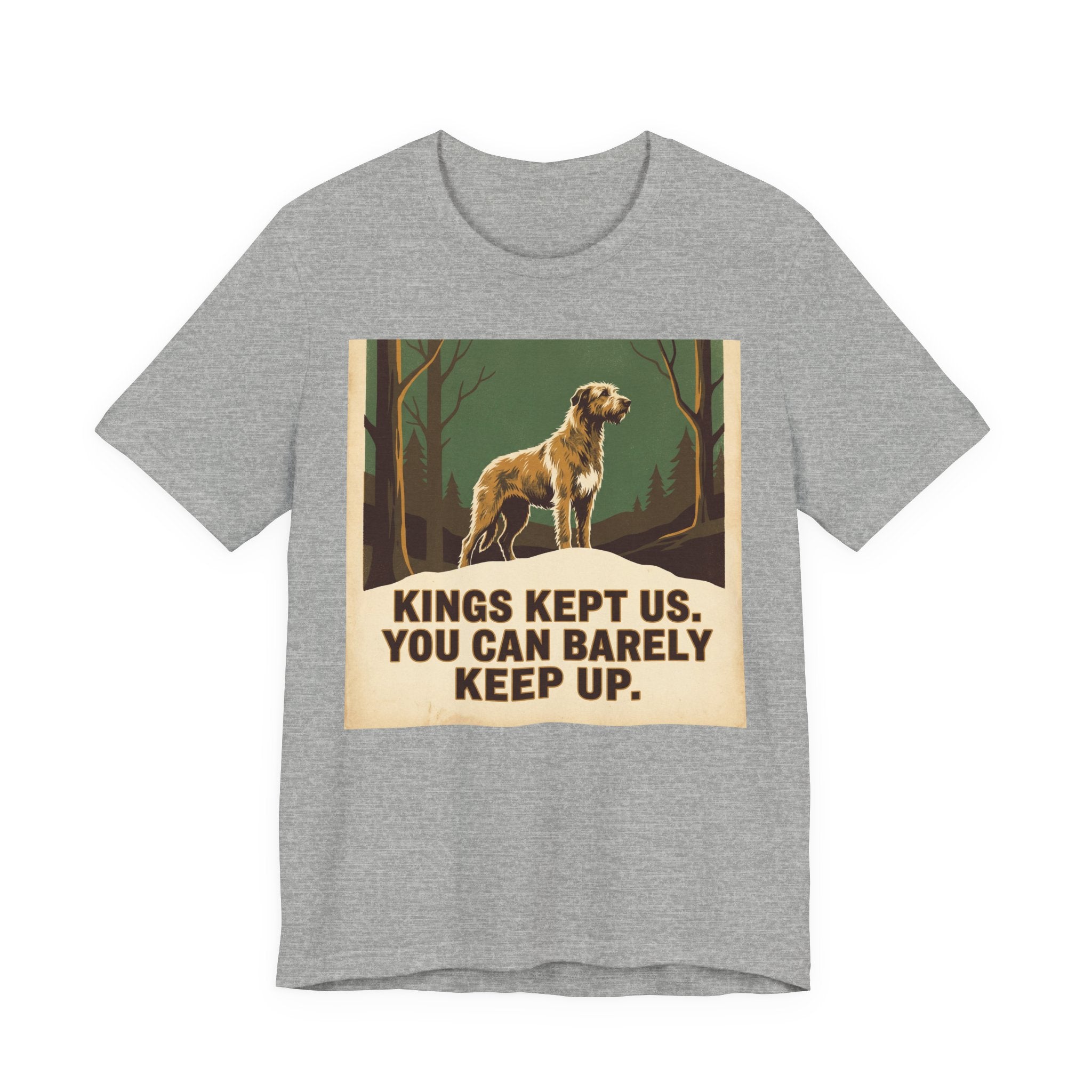 Irish Wolfhound Vintage Retro Art T-Shirt | Forest Green Poster Style