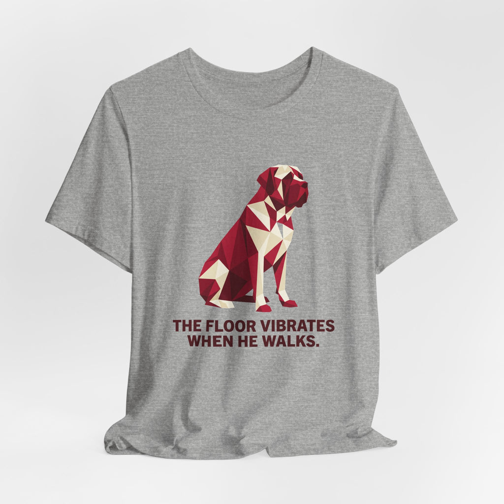 Mastiff Low Poly T-Shirt — Crimson & Cream Geometric Art Print