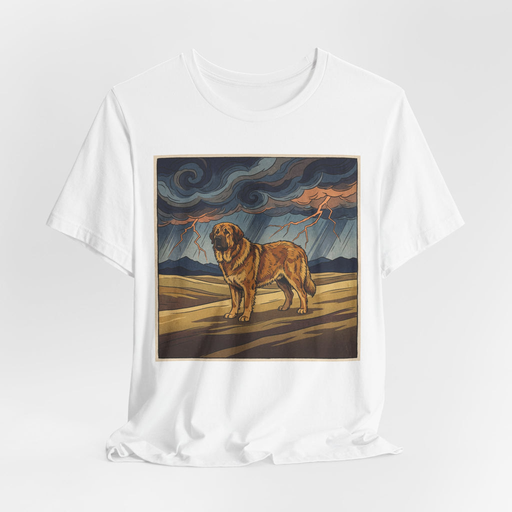 Woodblock Print Mastiff T-Shirt — Storm Lightning Drama Art Print