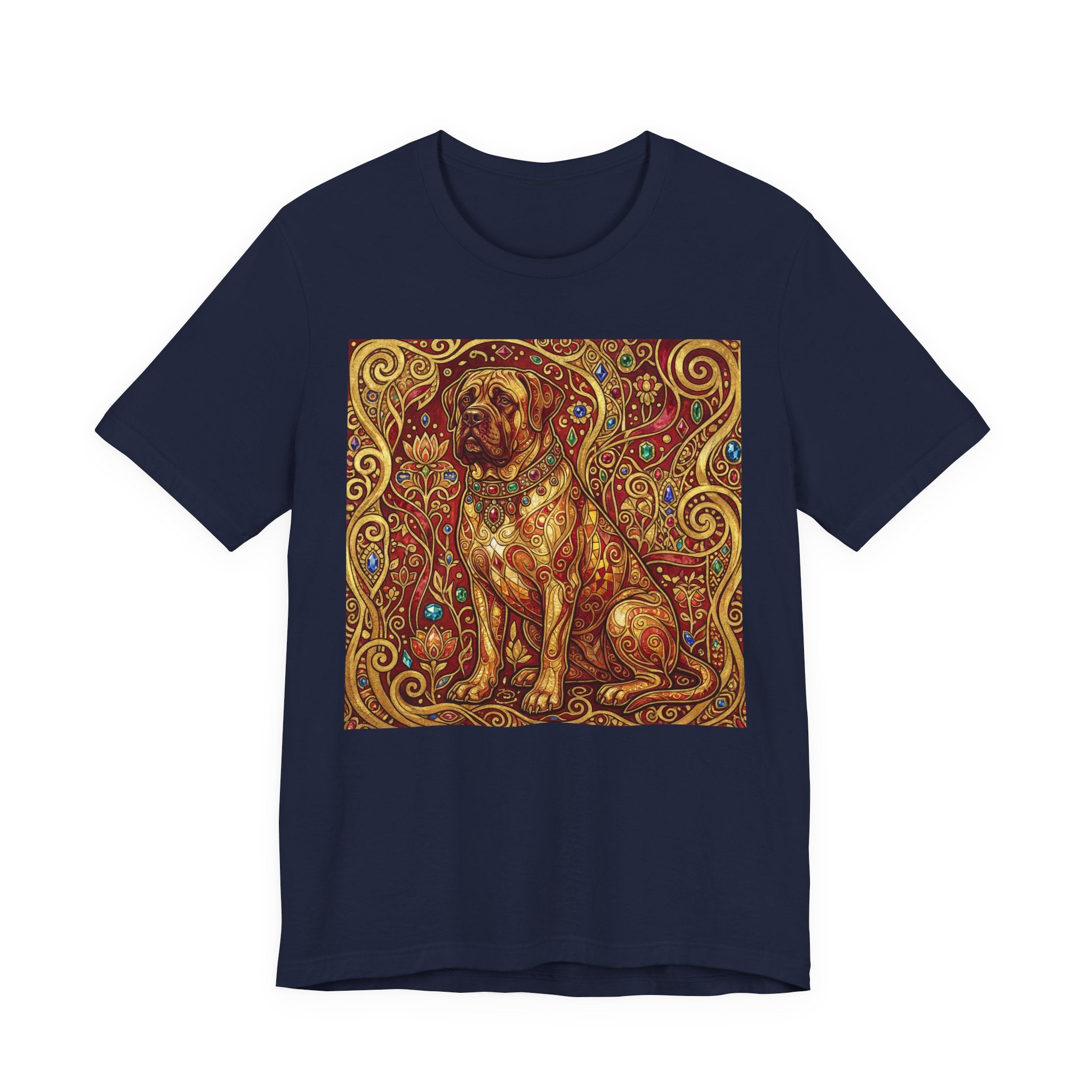 Klimt Style Mastiff T-Shirt — Gold Jeweled Ornamental Art Print