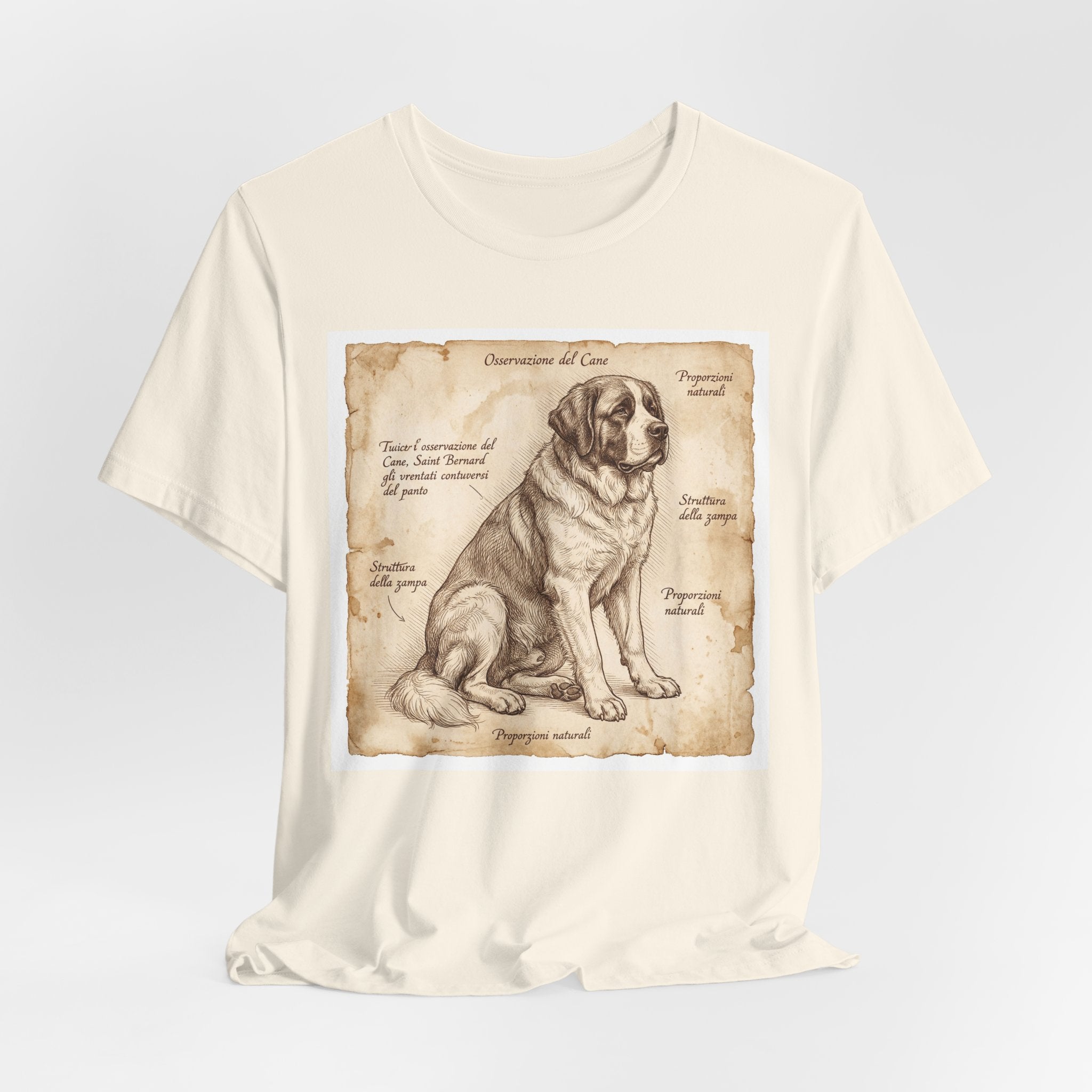 Anatomical Study Saint Bernard T-Shirt — Aged Parchment Art Print