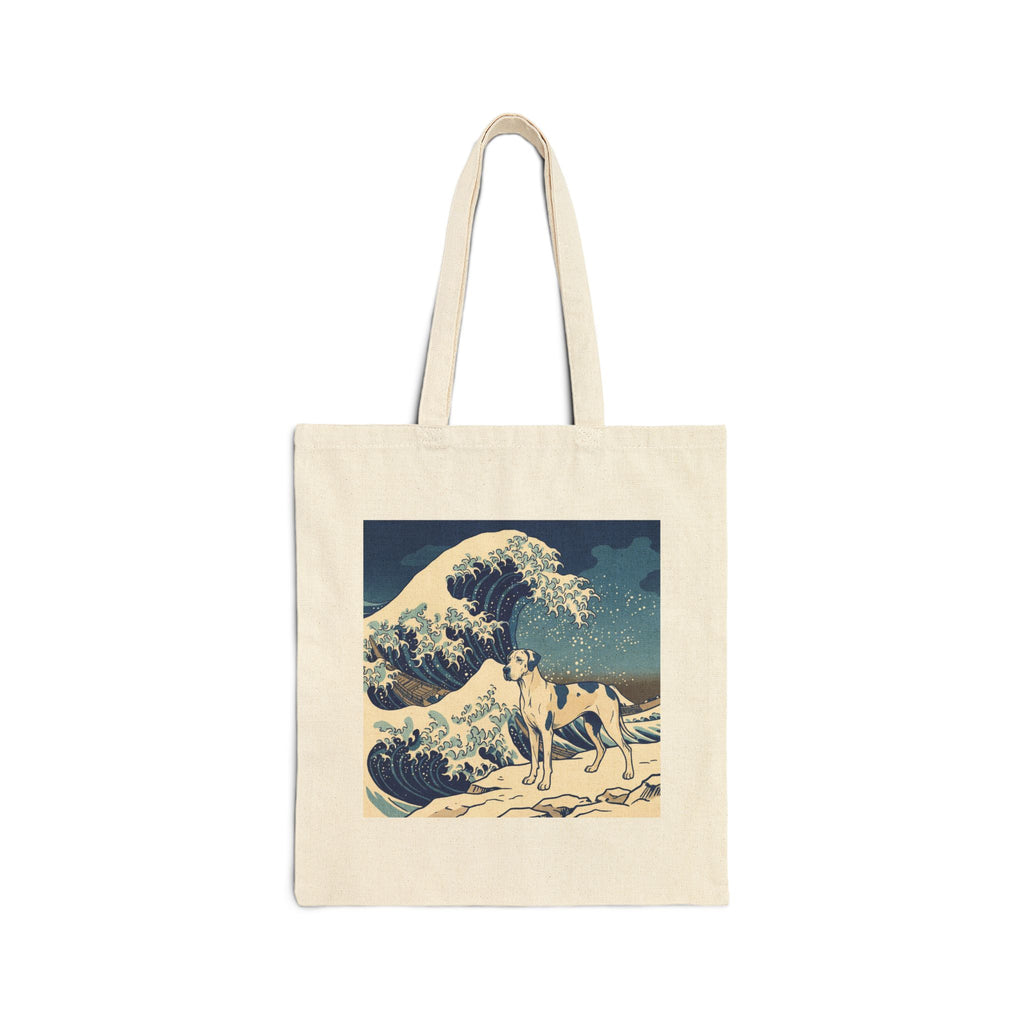 Hokusai Great Dane Tote Bag – The Great Wave Art Print – side view