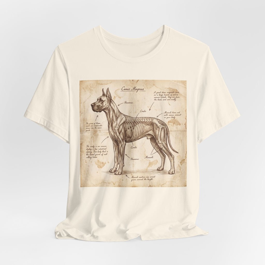 Da Vinci Style Great Dane T-Shirt — Anatomical Parchment Art Print