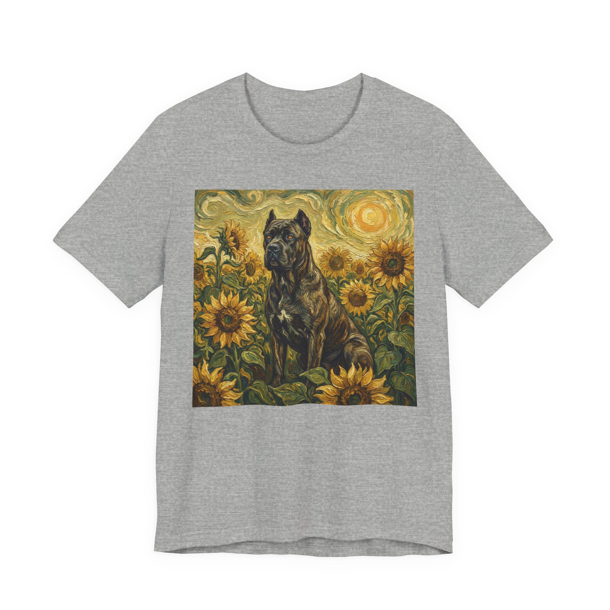Van Gogh Style Cane Corso T-Shirt — Sunflower Field Art Print