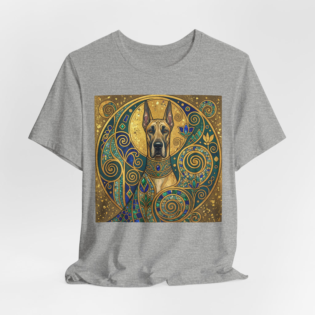 Klimt Style Great Dane T-Shirt — Gold Mosaic Mandala Art Print