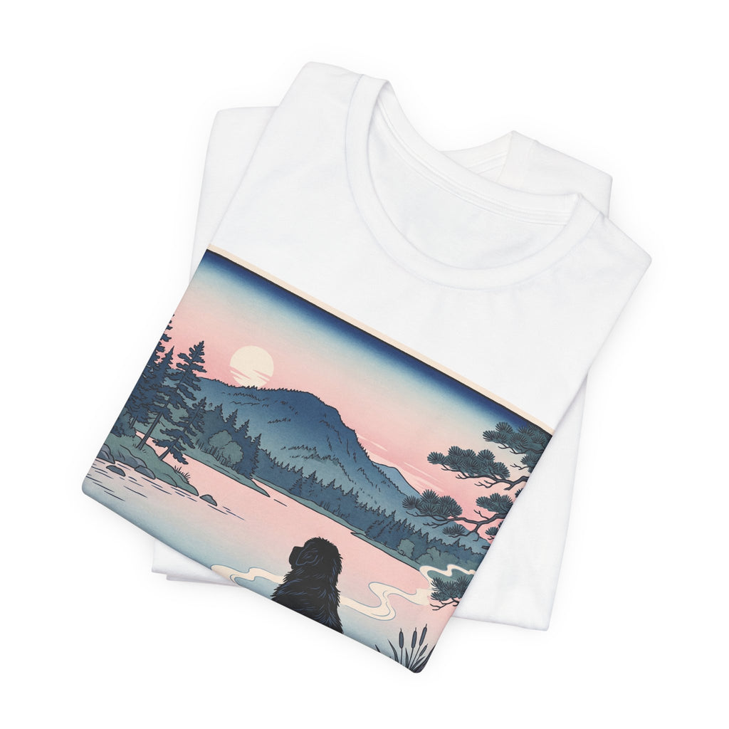 Hiroshige Style Newfoundland T-Shirt — Lakeside Dusk Art Print