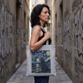 Van Gogh Newfoundland Tote Bag – Starry Night Sea Art Print – alternate view