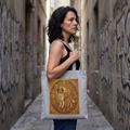 Klimt Style Saint Bernard Tote Bag – Gold Medallion Art Print