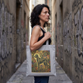 Klimt Style Irish Wolfhound Tote Bag – Gold & Emerald Swirl Art Print – alternate view