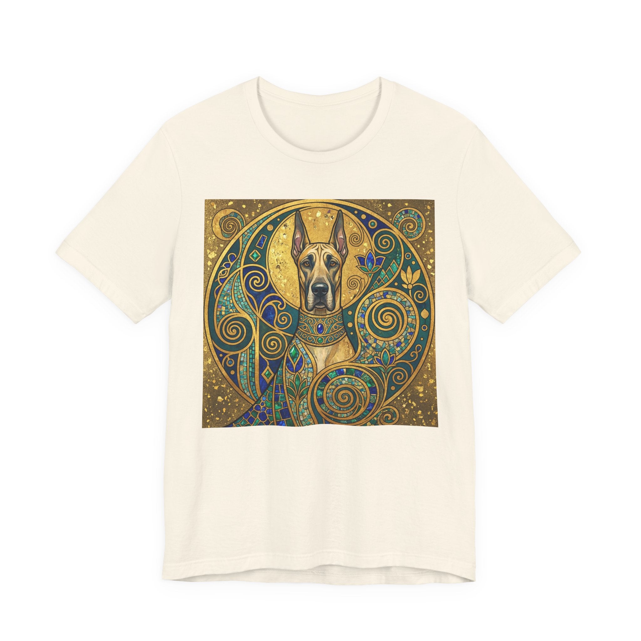 Klimt Style Great Dane T-Shirt — Gold Mosaic Mandala Art Print