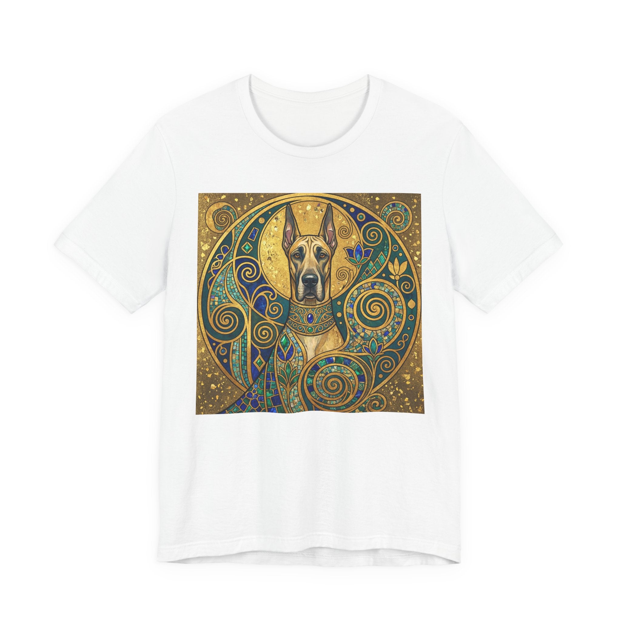 Klimt Style Great Dane T-Shirt — Gold Mosaic Mandala Art Print