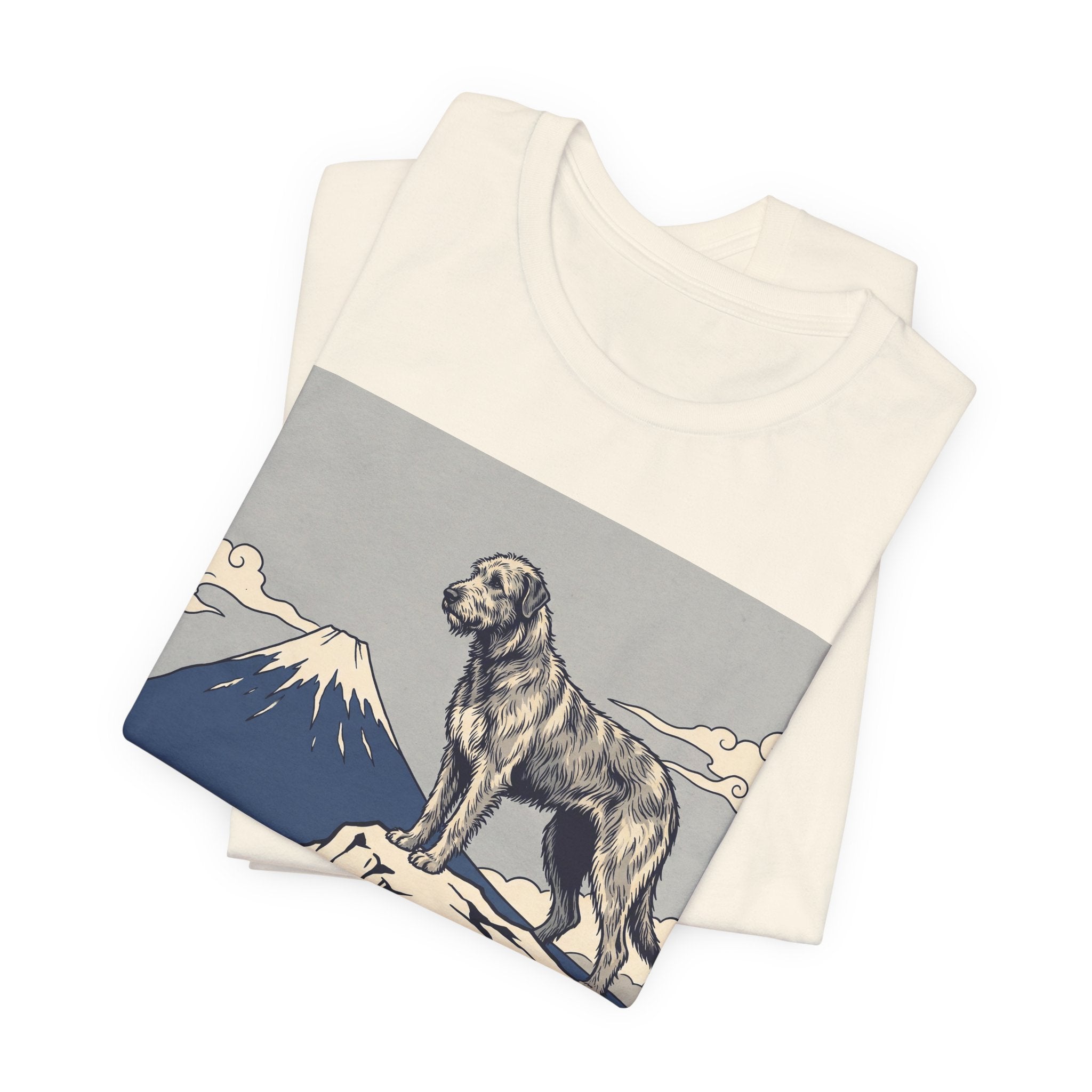 Hokusai Style Irish Wolfhound T-Shirt — Mountain Blue Clouds Art Print