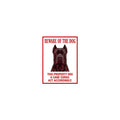 Beware of Cane Corso Sign – Bold Red Warning Outdoor Vinyl Decal – side view