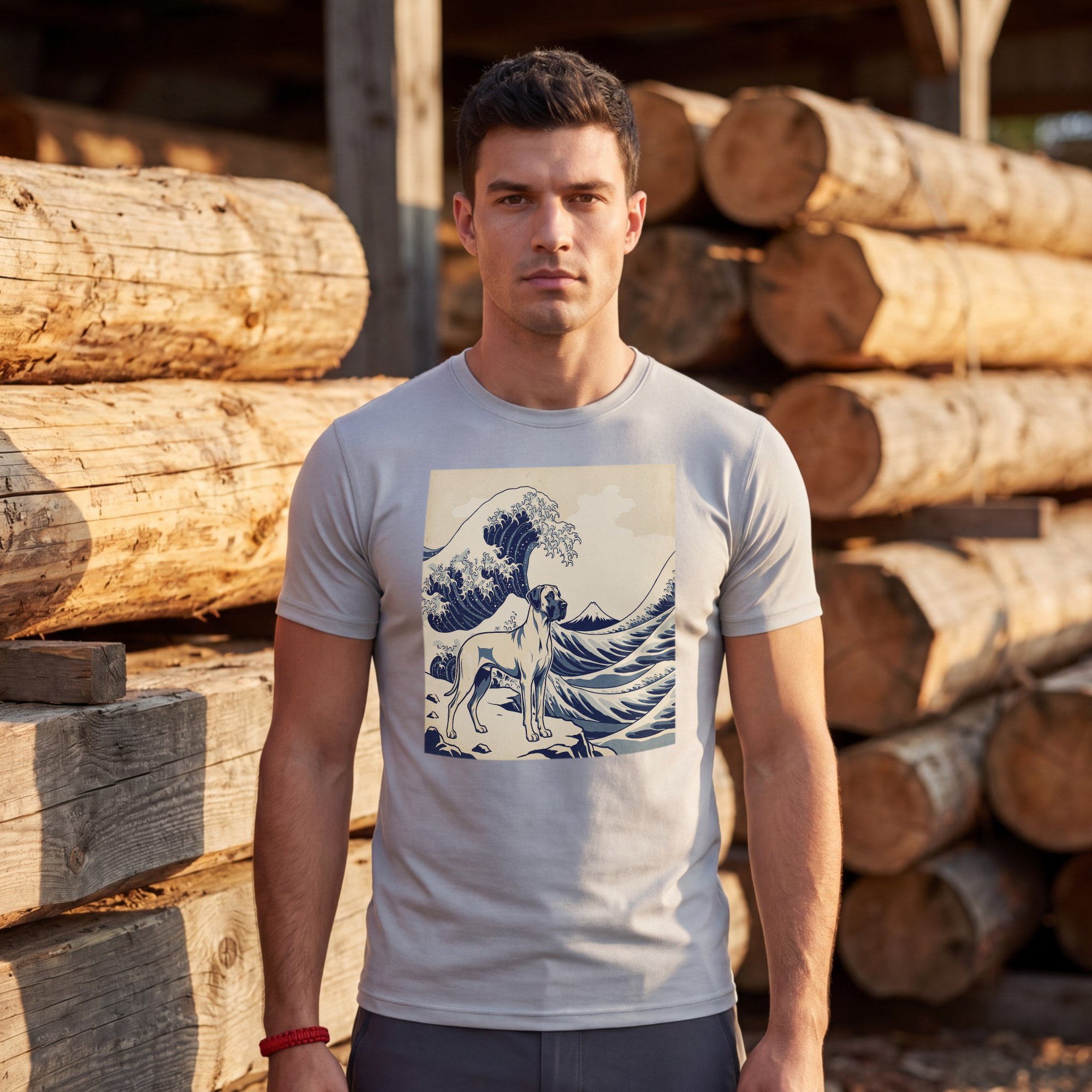 Hokusai Style Great Dane T-Shirt — Great Wave Art Print