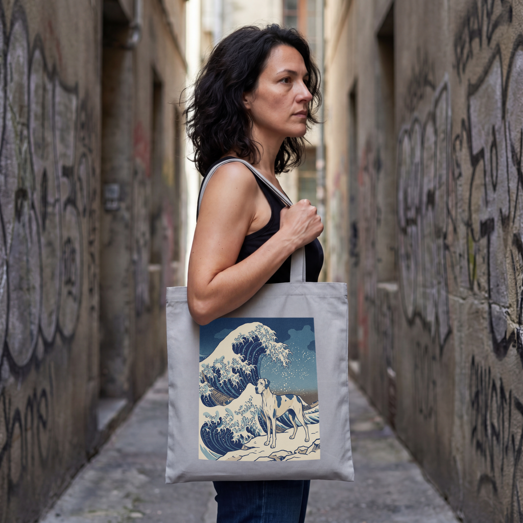 Hokusai Great Dane Tote Bag – The Great Wave Art Print