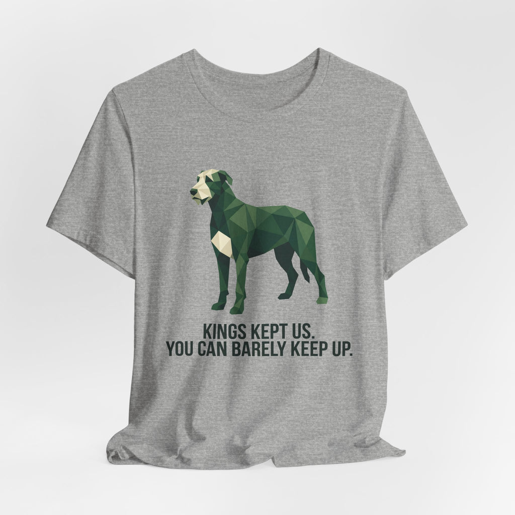 Irish Wolfhound Low Poly T-Shirt — Deep Forest Green Geometric Art Print