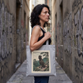 Hiroshige Cane Corso Tote Bag – Cherry Blossom Mountain Art Print