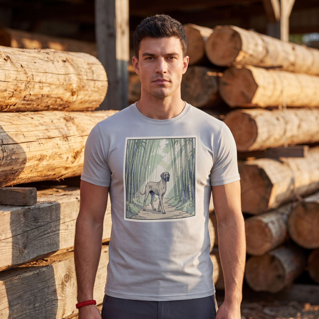 Hiroshige Style Great Dane T-Shirt — Bamboo Forest Art Print