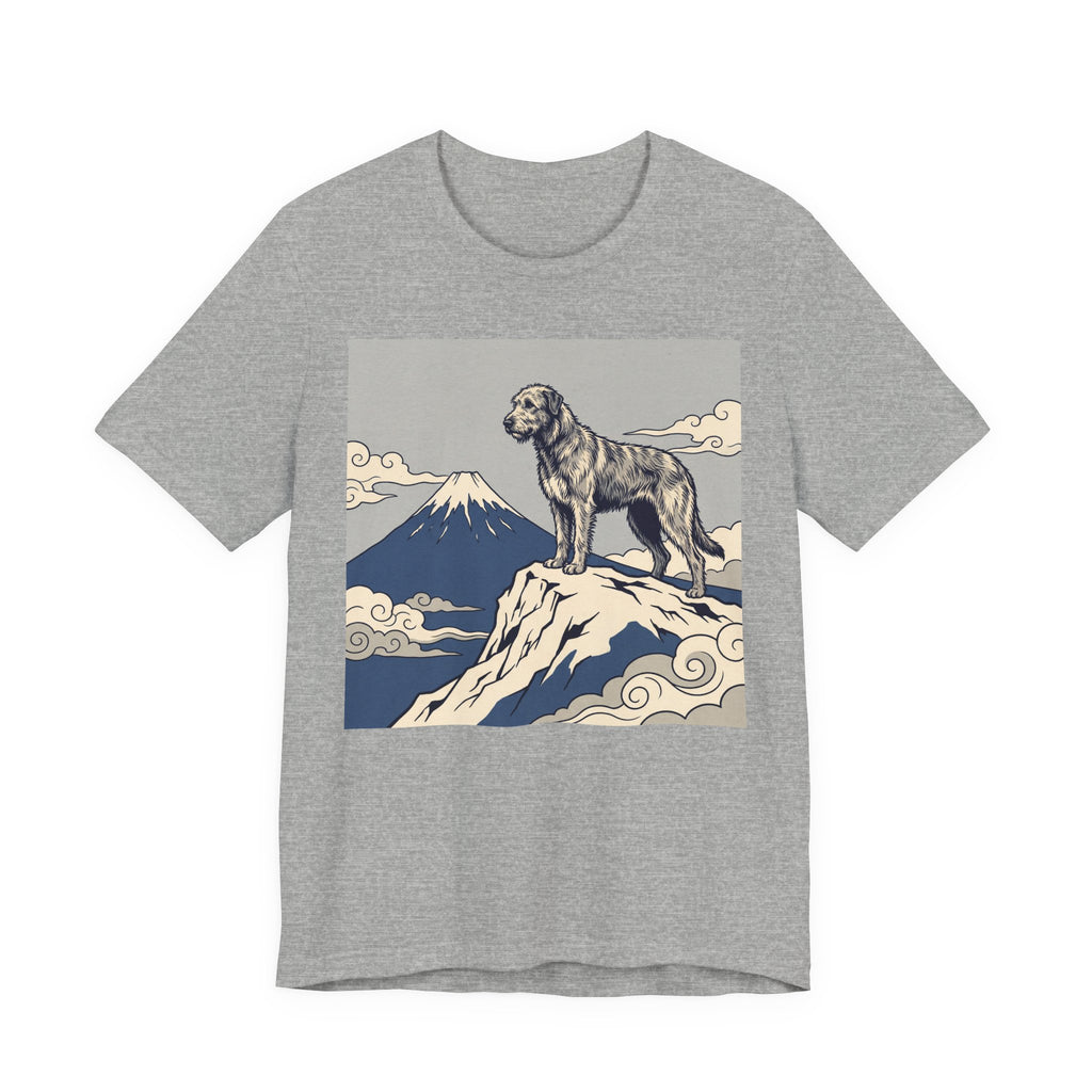 Hokusai Style Irish Wolfhound T-Shirt — Mountain Blue Clouds Art Print